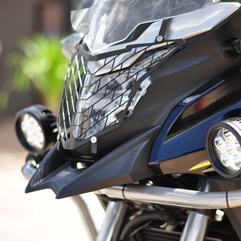 Motorlife Đèn pha xe máy màu đen Lưới bảo vệ đèn Tấm che thay thế cho CB500X 2016‑2017