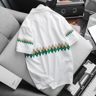 Áo Polo Diamond Pat White 
