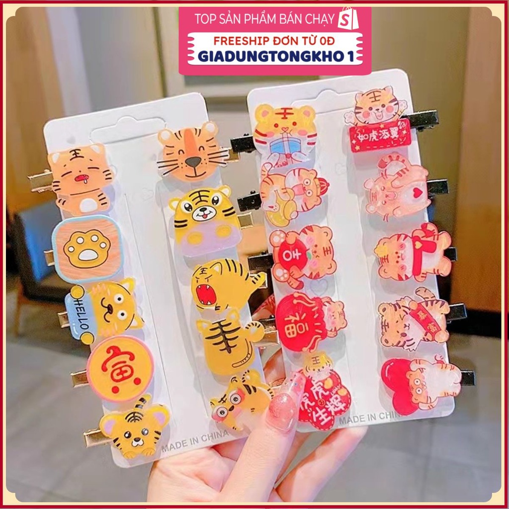 PVN42010 Set 10 Kẹp Tóc Hình Hoạt Hình Đáng Yêu Cho Bé Gái Giá Rẻ