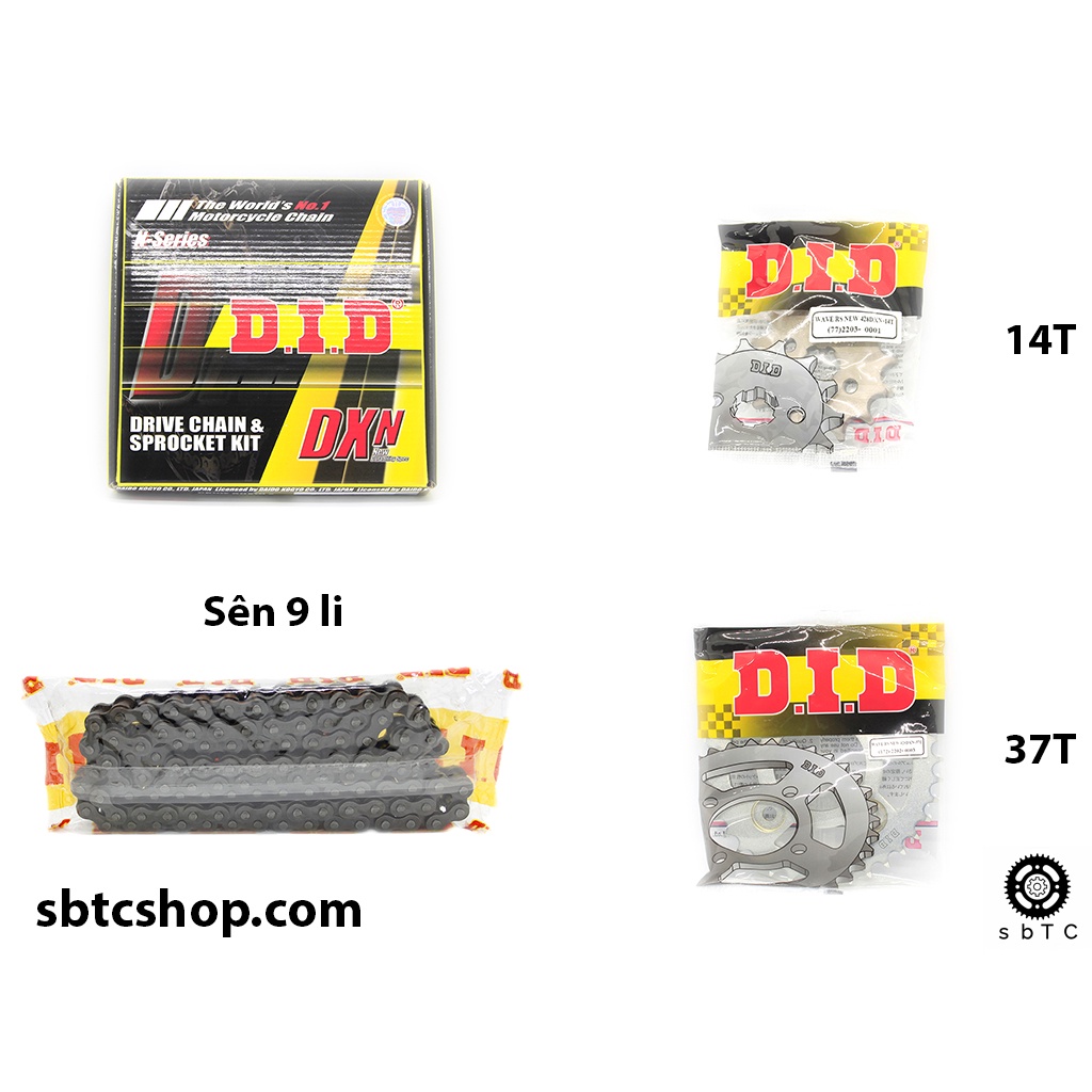 NSD Nhông sên dĩa DID 9 li ly Honda Blade Wave S RS RSX Future X Fi Neo chính hãng Thái Lan