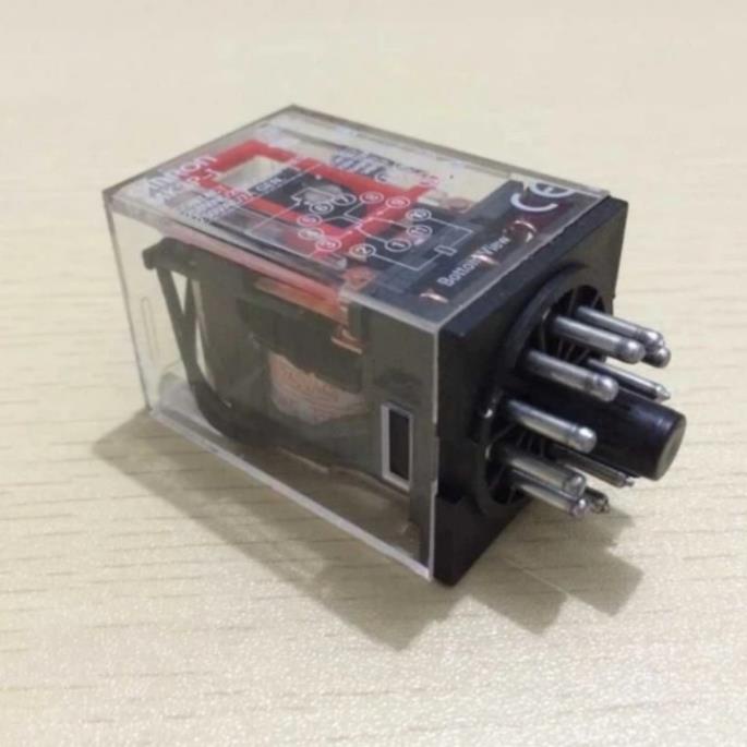 Rơ le trung gian MK3P-I relay kiếng 11 chân tròn điện áp 220VAC, 24VDC, 12VDC giá rẻ tặng kèm chân đế PF113A