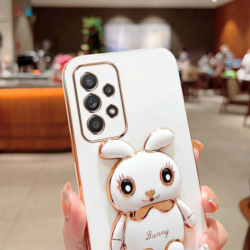 Ốp Điện Thoại TPU Có Giá Đỡ Hình Thỏ Và Dây Đeo Cho Samsung Galaxy A23 A04 A54 S23 A14 A13 S23 A53 A52 A52S A32 A33 A53 A73