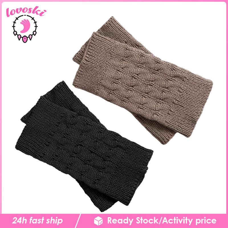 [Lovoski] Set 2 Đôi Vớ Ống Len Giữ Ấm Chân Thời Trang Mùa Đông Cho Nữ