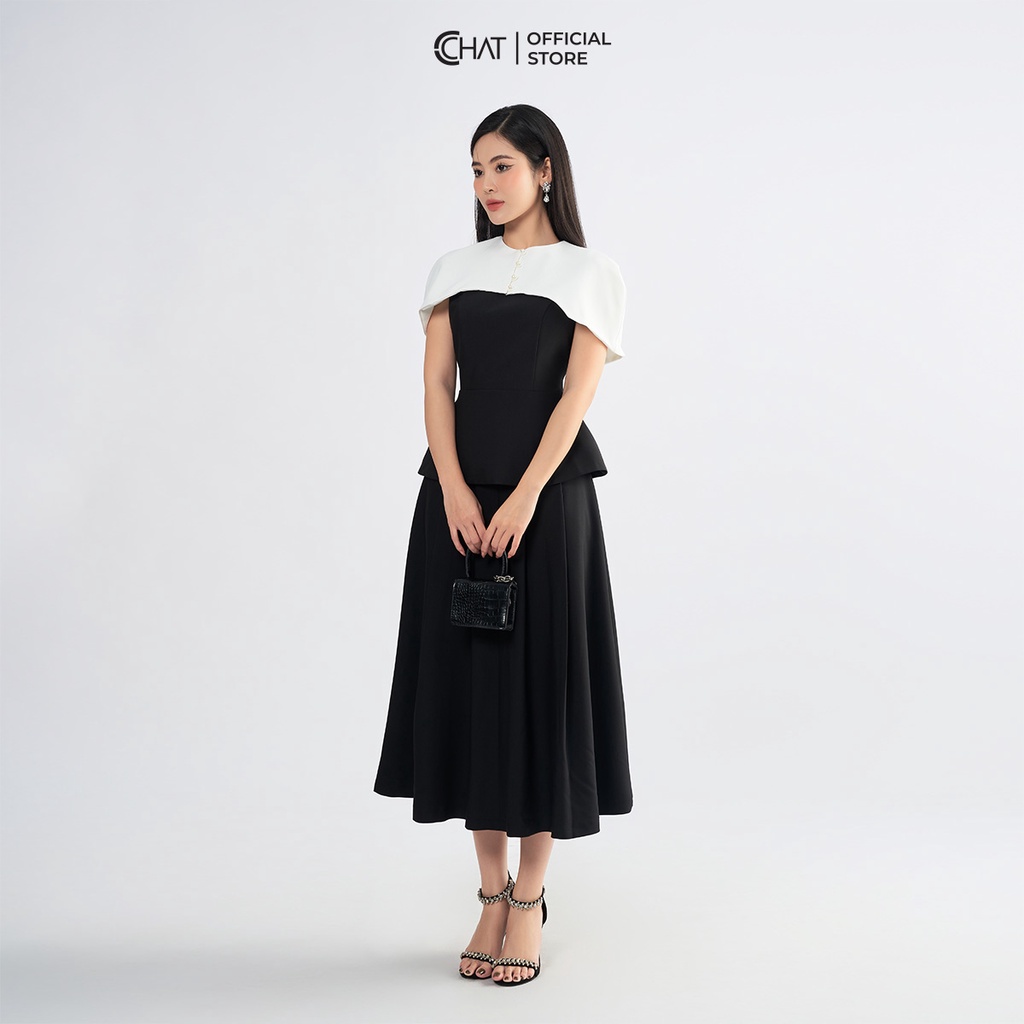 Chân Váy 𝐂𝐂𝐇𝐀𝐓 Cạp Rời Ly Bung Chất Liệu Tuytsi Cao Cấp 62CDS8002XT