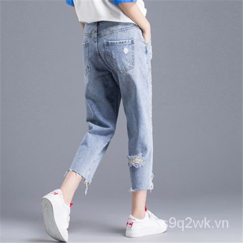 Quần Jean Rách Dài Đến Mắt Cá Chân 8 Điểm 9 Tấc Ôm Dáng Phong Cách Mới Dễ Phối Đồ Cho Nữ 20