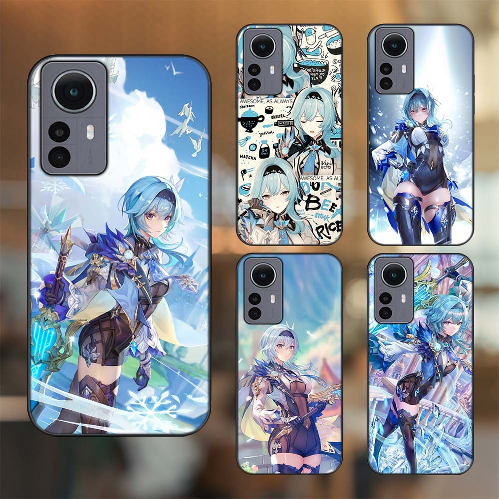 Ốp lưng Xiaomi 12 Pro 5G viền đen in hình Eula Genshin Impact