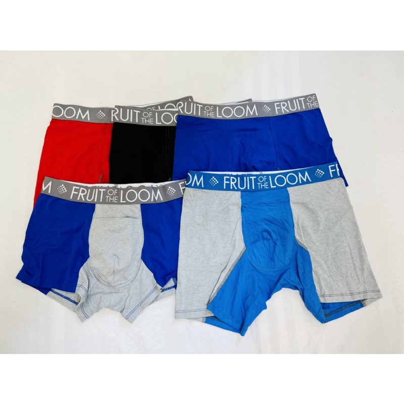 Combo 3-5-7 pcs quần sịp boxer nam fruit of the loom,chất liệu 90%cotton 10%spandex co giản 4 chiều,thoáng mát
