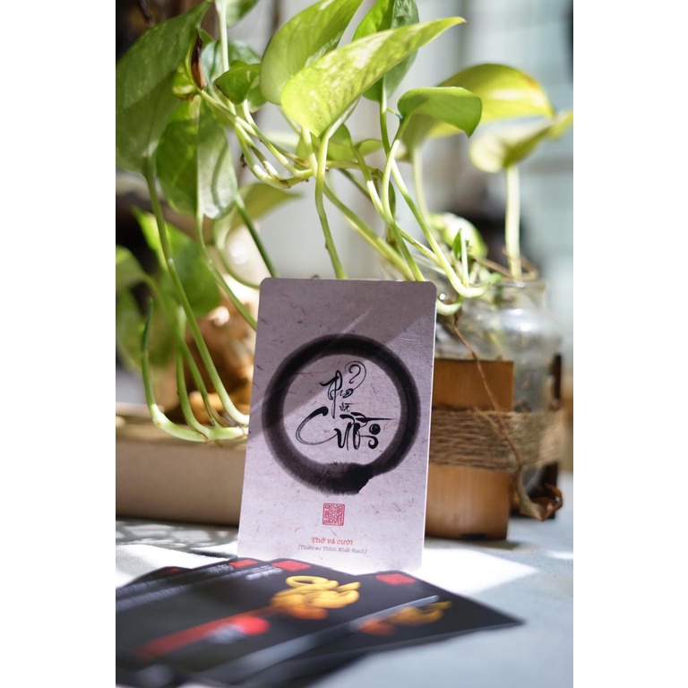 Bộ bài thư pháp CHÁNH NIỆM | Bộ 59 lá | Thư pháp Sư Ông Thích Nhất Hạnh | 7cm x 11cm