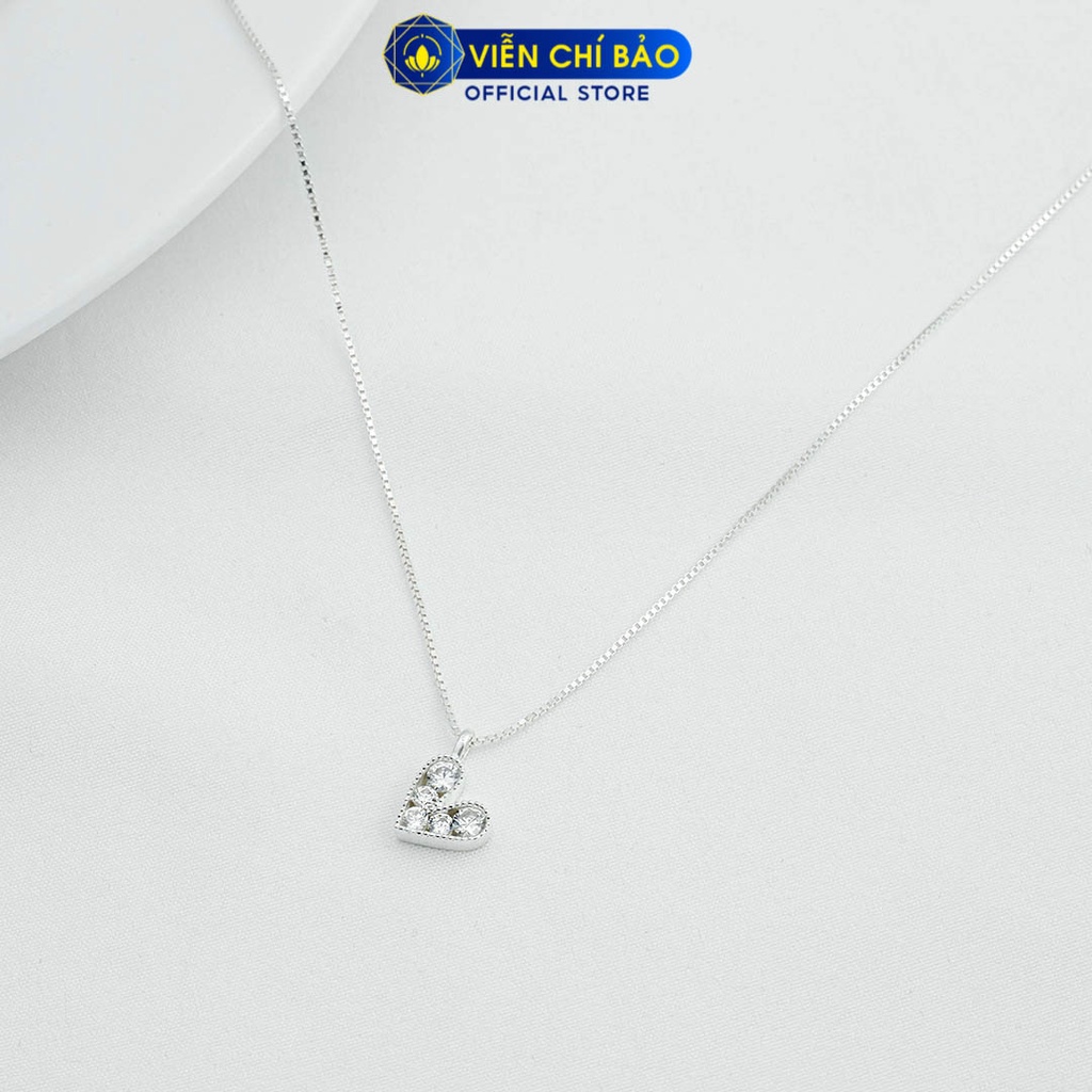 Dây chuyền  bạc nữ trái tim chất liệu bạc 925 thời trang phụ kiện trang sức nữ Viễn Chí Bảo D400454