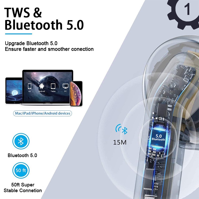Tai Nghe Bluetooth Không Dây TWS Có Mic Kèm Hộp Sạc Cho SAMSUNG