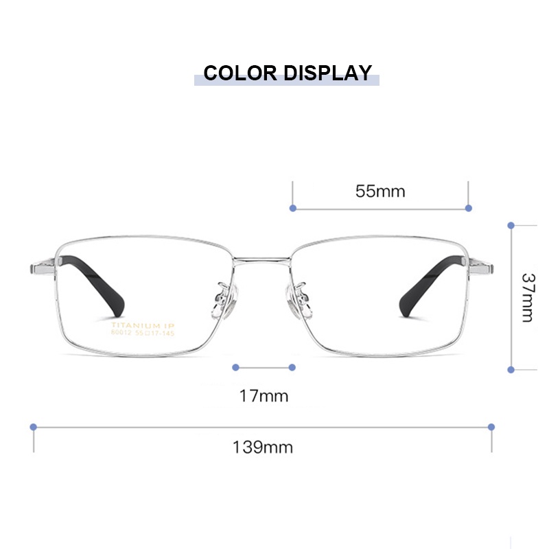 Mắt Kính Gọng Vuông Bằng Titan Siêu Nhẹ Phong Cách Retro Cho Nam