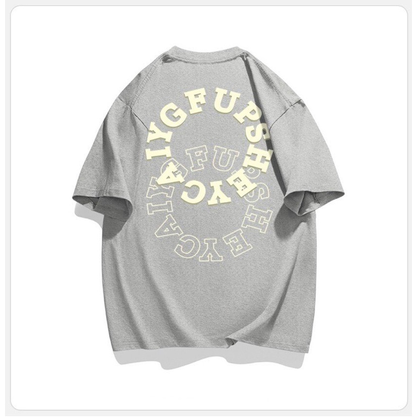 Áo Phông Cổ Tròn In Chữ SHEYCAIY Trước Ngực 100% Cotton Khô Thoáng Khí, Phong Cách Hot Trend