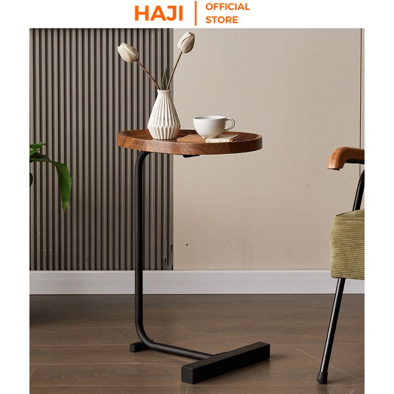 Bàn trà hình trứng khung sắt uốn vững chắc kiểu dáng sang trọng thương hiệu HAJI C81