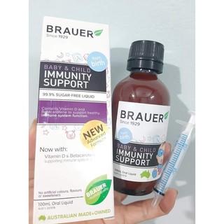 Siro tăng đề kháng Immunity Support Brauer cho bé 100ml Úc