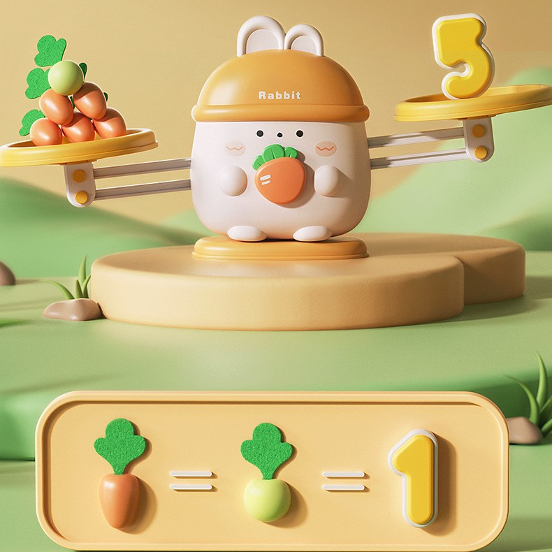 Đồ Chơi Giáo Dục Trẻ Em Sớm Montessori Kích Thích Tư Duy Tính Toán Bằng Trò Chơi Kéo Củ Cải-Cân Đo Cà Rốt