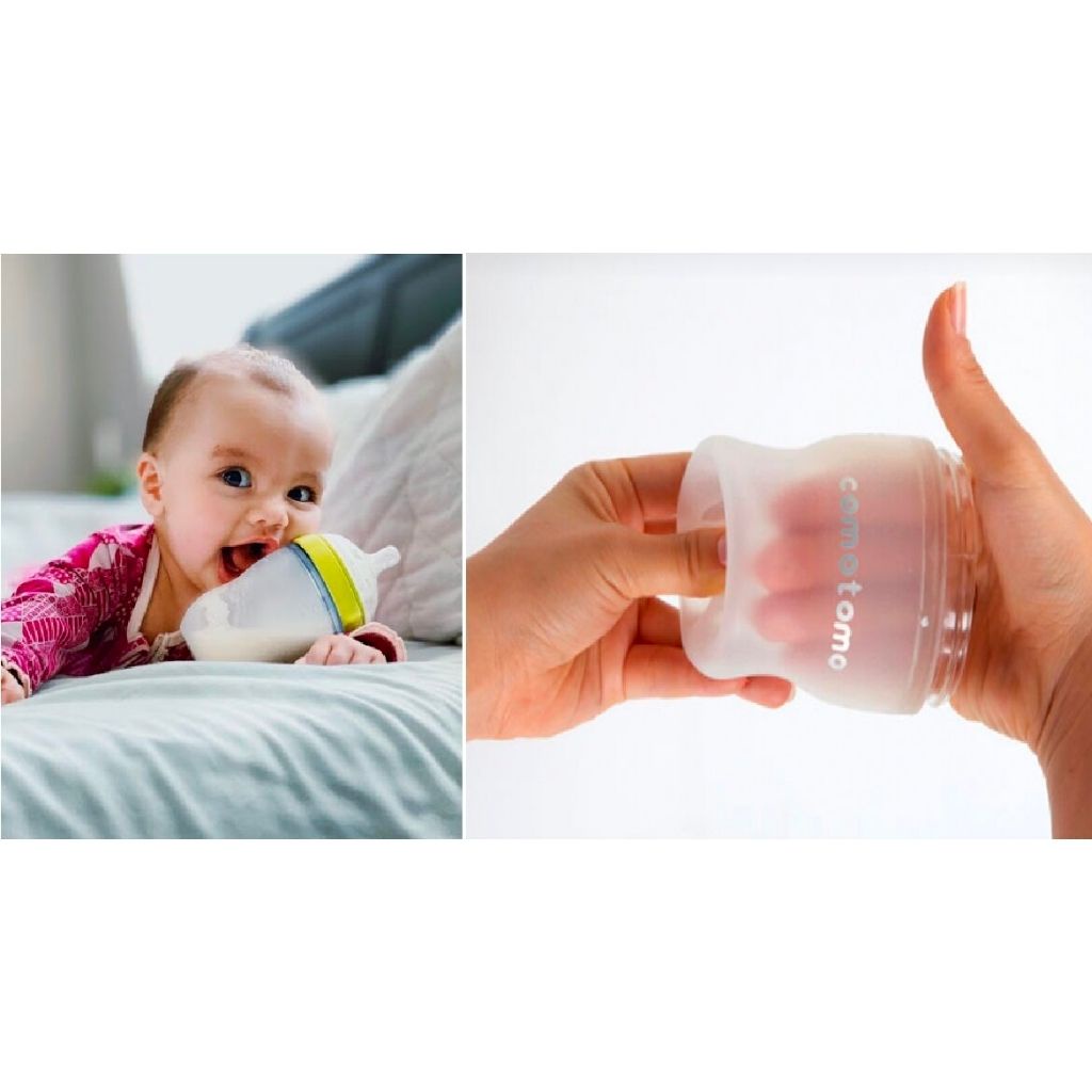 Bình Sữa Comotomo Chất Liệu Silicone Cao Cấp, Mềm Mại Cho Bé