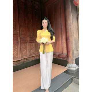 ĐỒ LAM ĐI CHÙA MẪU NỮ BA LAI TIM LỤA GẤM