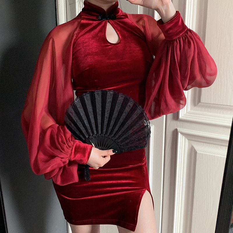 đầm tay bồng .