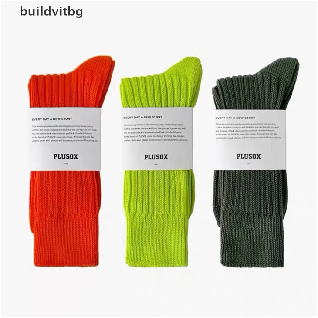 Vớ Cotton Dày Màu Sắc Trơn Vui Nhộn Phong Cách Thể Thao Đường Phố Cho Nam