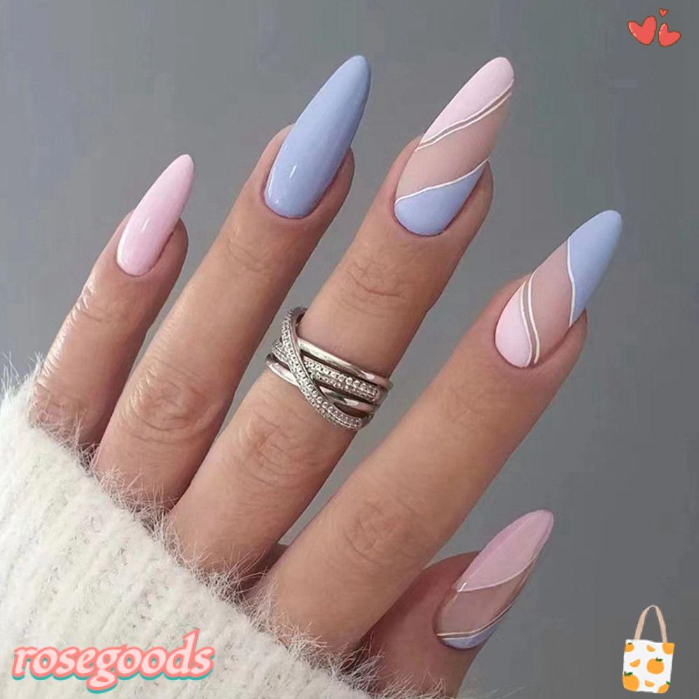 Set 24 Móng Tay Giả Có Thể Tháo Rời Kèm Hộp Đựng Họa Tiết Trái Tim