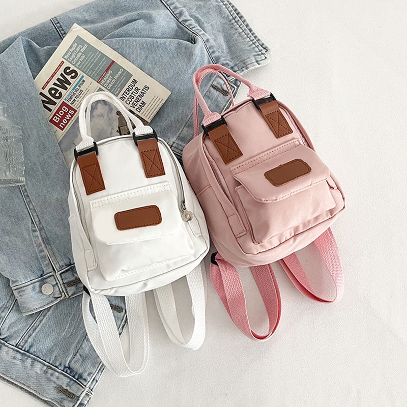 MISCHA Ba Lô Du Lịch mini Bằng Vải canvas Phối Màu Tương Phản Hợp Thời Trang