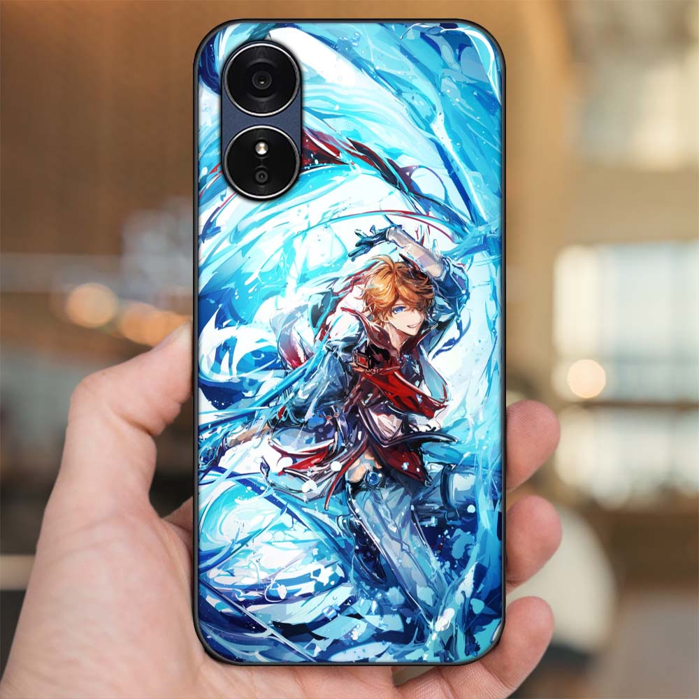 Ốp lưng Oppo A17 viền đen in hình Tartaglia Childe Genshin Impact