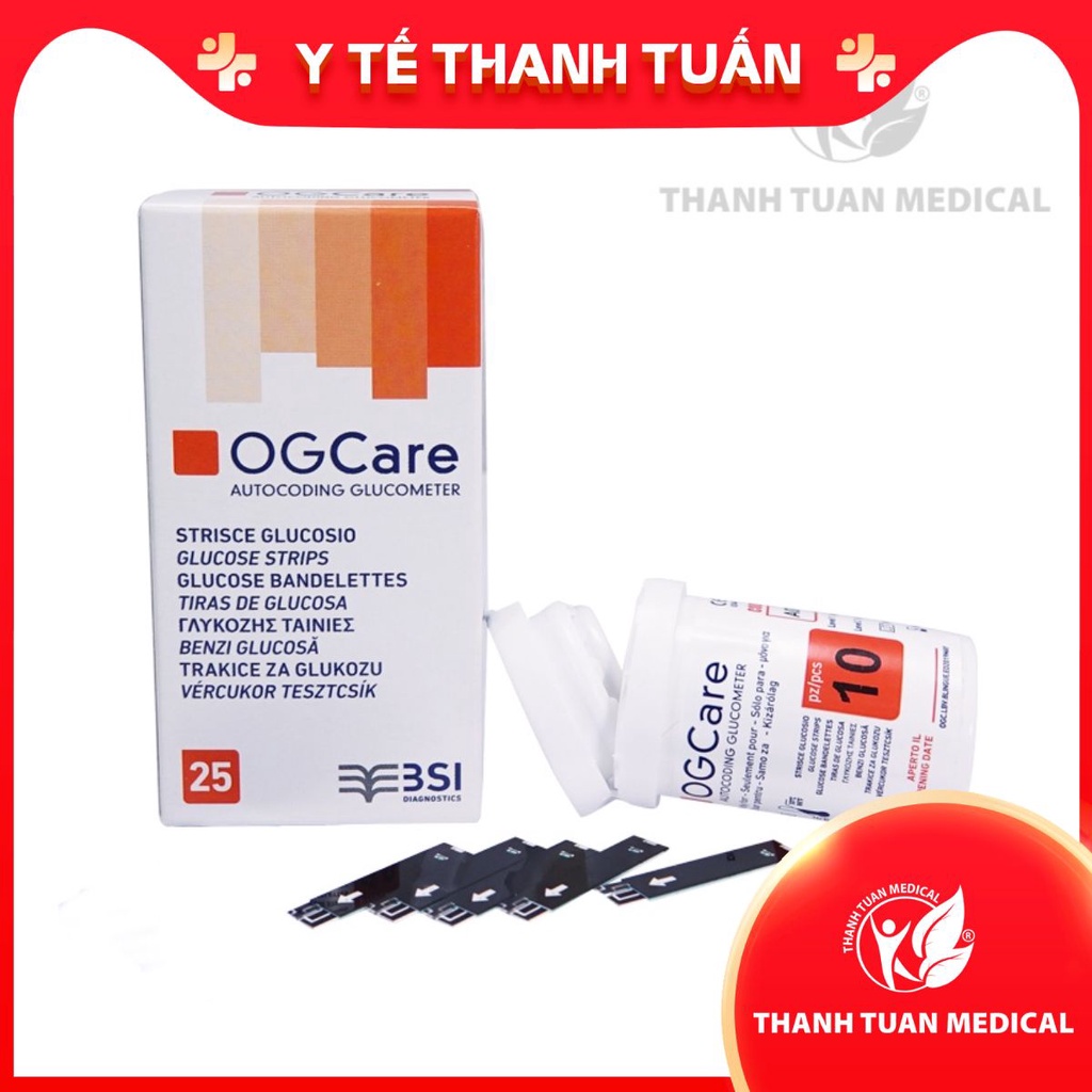 Que thử đường huyết OGCARE hộp 25 que và 50 que