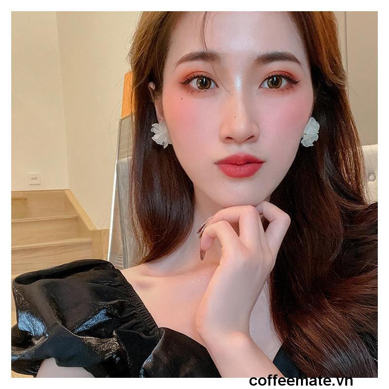 【coffeemate】⚡Khuyên Tai Kim Bạc Hình Bông Hoa Phong Cách Thời Trang Hàn Quốc Dành Cho Nữ
