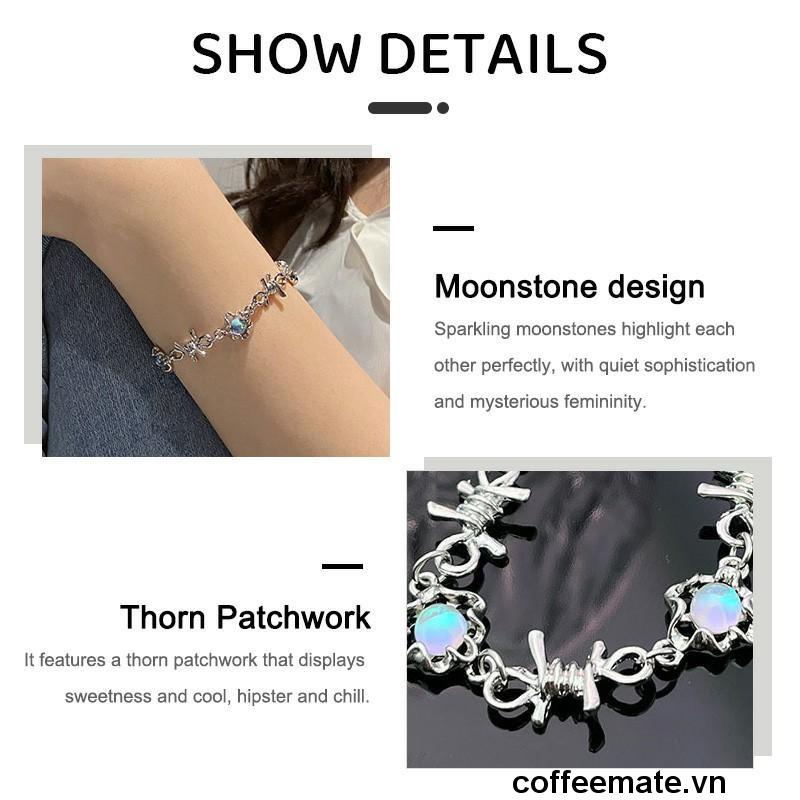 【coffeemate】⚡ Dây Chuyền Mặt Đá Mặt Trăng Thời Trang Harajuku Cá Tính Sang Trọng