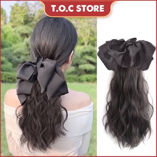 Tóc kẹp đuôi ngựa xù mì có tặng kèm nơ xinh xắn