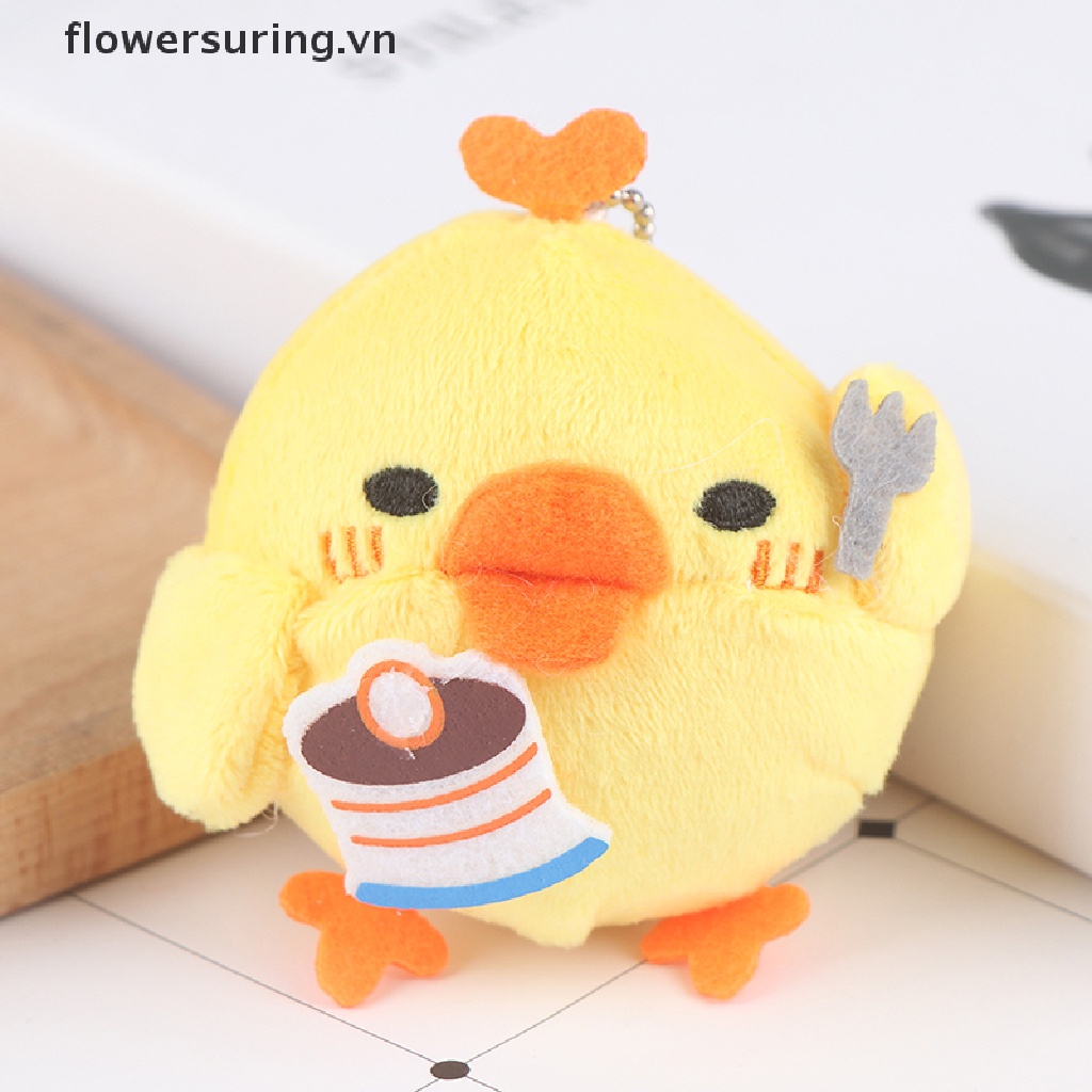 1 Búp Bê Nhồi Bông Hình Gà Con Có Móc Khóa