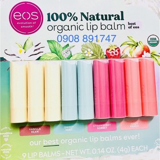 Son dưỡng môi hữu cơ eos usda organic smooth lip balm, 9 thỏi
