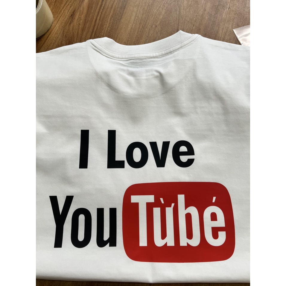 Áo thun unisex nam nữ I LOVE YOU TỪ BÉ cotton form rộng tay lỡ màu trắng đen chất liệu cotton cao cấp thoáng mát