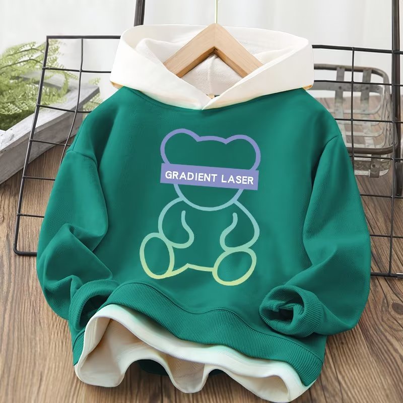 Áo Khoác Hoodie Dáng Rộng Phong Cách Phương Tây Thời Trang Xuân Thu Cho Bé Trai / Gái