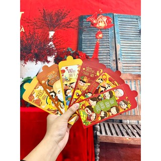 Combo 100 Bao Lì Xì 6 Mẫu Phúc Lộc Thọ Đi Để Trở Về 2023 Thiết Kế Độc Quyền (Tặng Kèm Túi Bóng Kính)