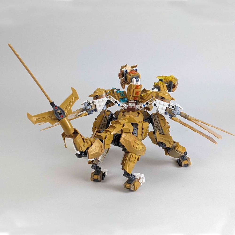 Đồ chơi lắp ráp mô hình Siêu rồng vàng của Lloyd 60011 Ninja Lloyd's Golden Ultra Dragon Blocks Four-Headed Dragon Mech