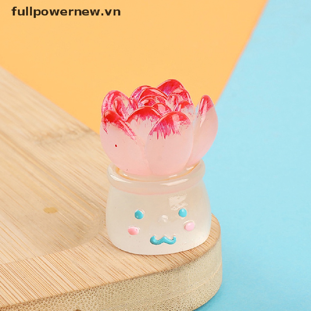 Toàn Bộpowernew 1 Mô Hình Chậu Cây Giả mini Bằng Nhựa resin Dạ Quang Để Bàn Trang Trí vn