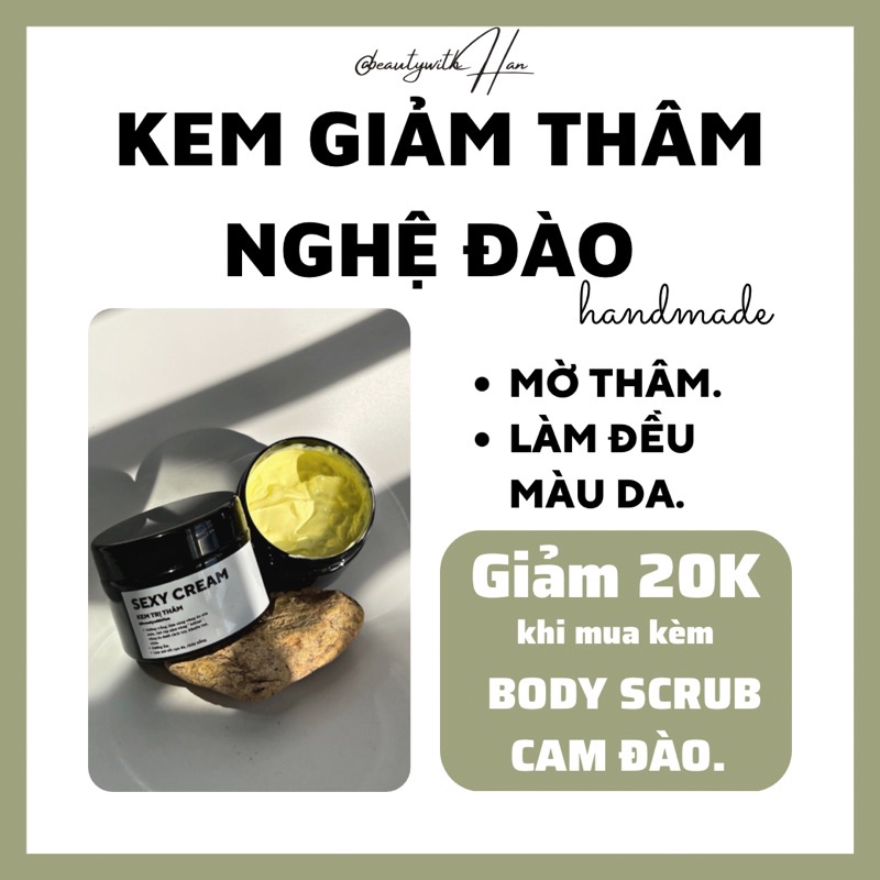 Kem giảm thâm làm đều màu da dưỡng trắng Nghệ Đào @beautywithHan