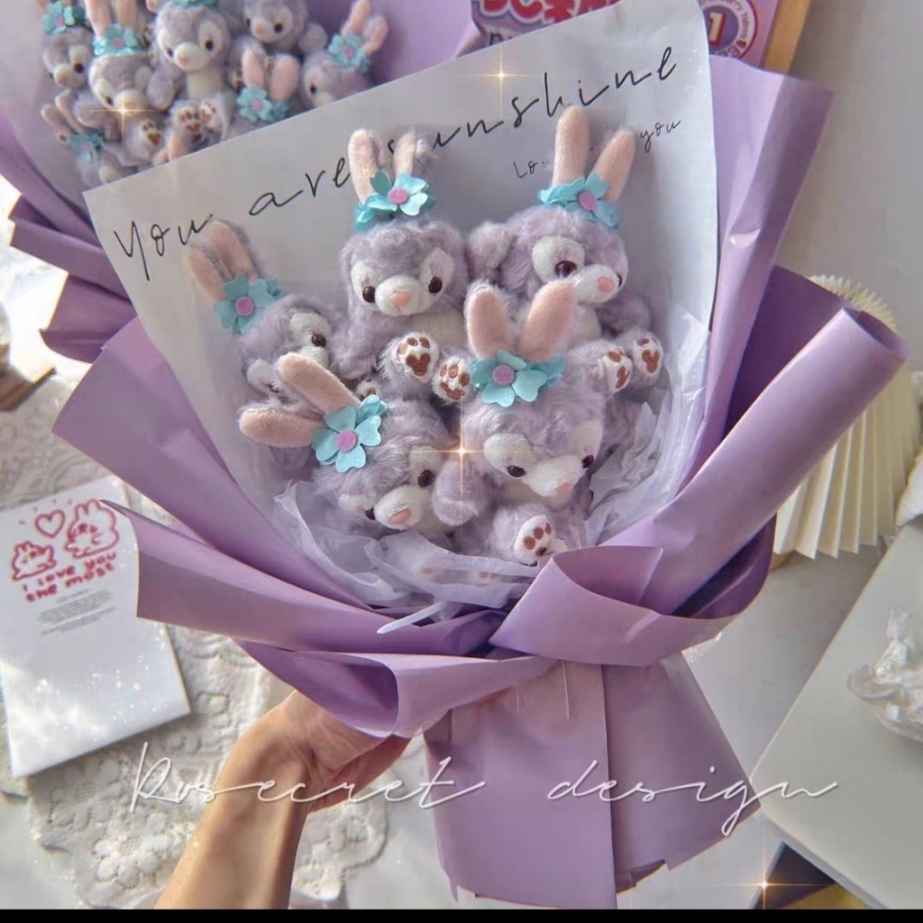 Bó Hoa Nhồi Bông Hình Chú Gấu Hoạt Hình Dễ Thương Dùng Làm Quà Tặng Sinh Nhật Cho Bé