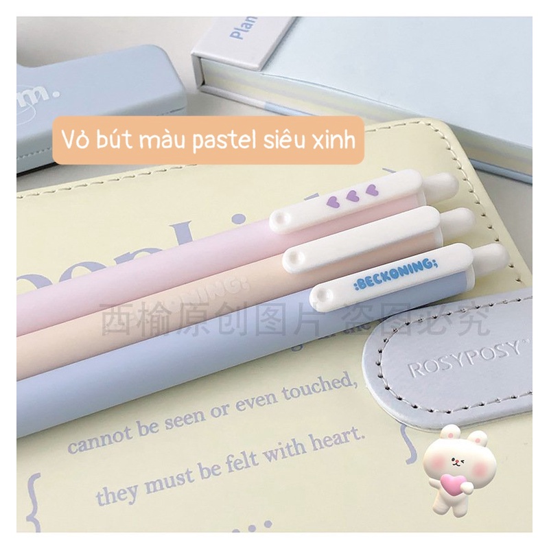 Bút Gel MURA-8128 Beckoning Vỏ Bút Màu Pastel Mực Đen Ngòi 0.5mm