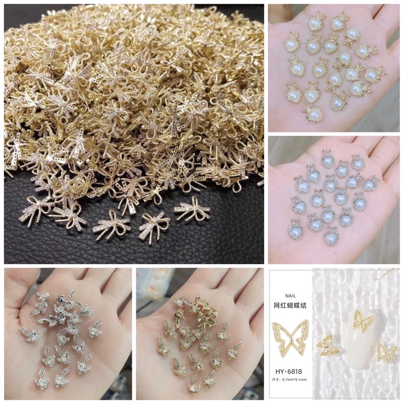 Nơ Đá,Charm Đá Cao Cấp Gắn Móng