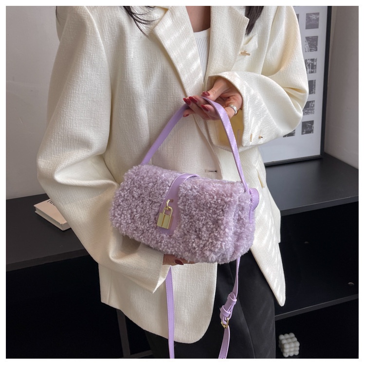 Túi Xách JASMIN NOIR Đeo Chéo Có Khóa Lông Thời Trang Mùa Đông 2022 Mới Cho Nữ