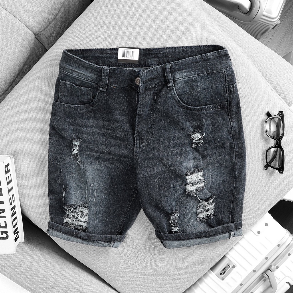 Quần Short Jean Nam chất liệu jean denim co dãn kiểu dáng trẻ trung đơn giản , quần sọt mẫu mới xu hướng chuẩn from dáng