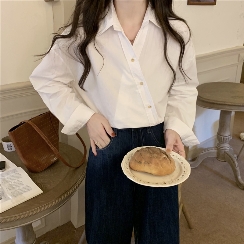 Áo Sơ Mi Dài Tay Phong Cách Pháp Thời Trang Mới Cho Nữ