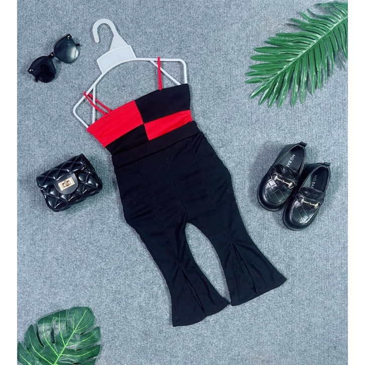 Set Áo 2 Dây Phối Quần Loe Xẻ Tà Thời Trang Bé Từ 7-30kg