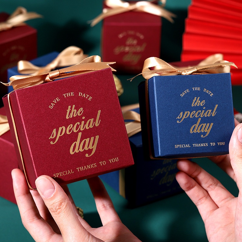 Hộp Đựng Kẹo / Socola / Bánh Quy / Đồ Ăn Vặt Có Ruy Băng Dùng Làm Quà Tặng Cho Ngày Valentine