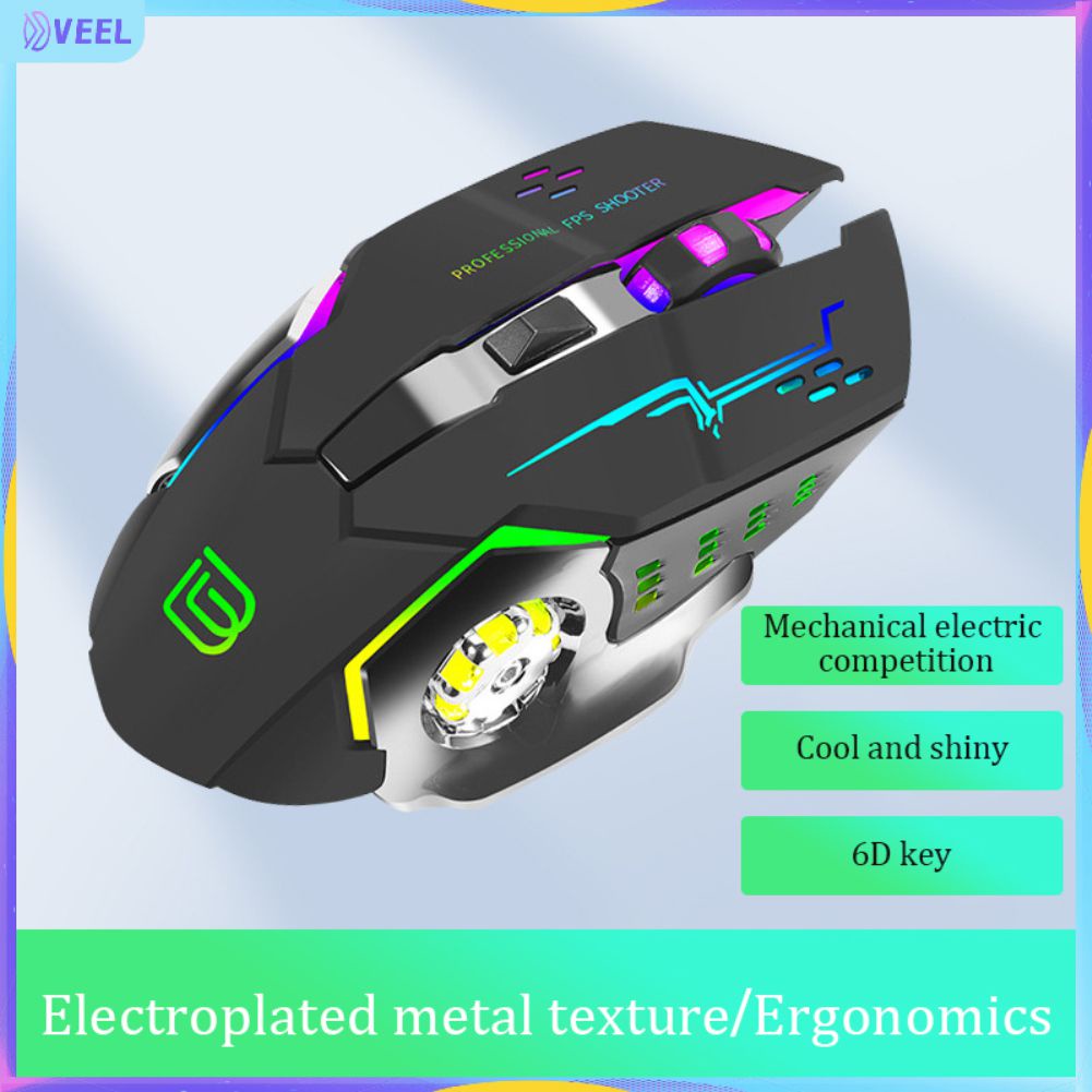 Chuột Chơi Game Không Dây/Có Dây Chuyên Nghiệp Chuột Máy Tính Usb Quang Led 6 Nút 3200 Dpi Chuột Chơi Game Veel