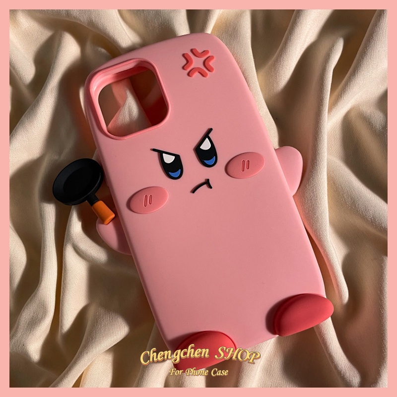 Ốp Điện Thoại Silicon Hình Angry Kirby Cho iPhone14ProMax iP13Pro XS iPhone11 12Promax 13Promax 11 12 13