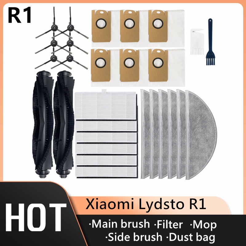 (Có sẵn) Xiaomi Lydsto R1 / G2 / S1 / R1D Phụ kiện vải lau nhà Túi lọc bụi Bàn chải chính