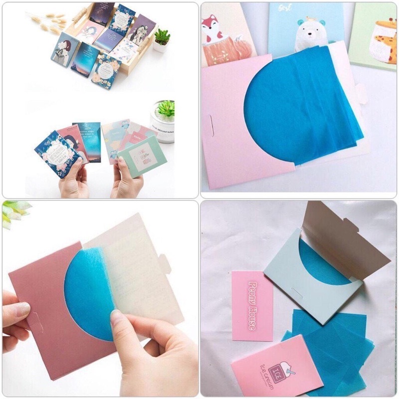 Giấy Thấm Dầu Da Mặt Nội Địa Trung Thấm Mồ Hôi Dầu Tốt Giúp Sạch Da Mặt Tránh Bám Bụi